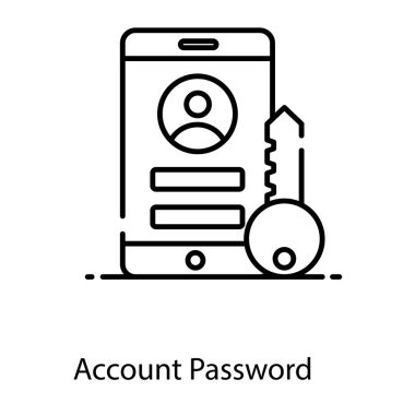 Hesap parolasının modaya uygun düz vektör tasarımı