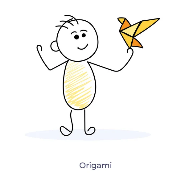 Een Kunst Van Het Maken Van Dingen Met Papier Origami — Stockvector