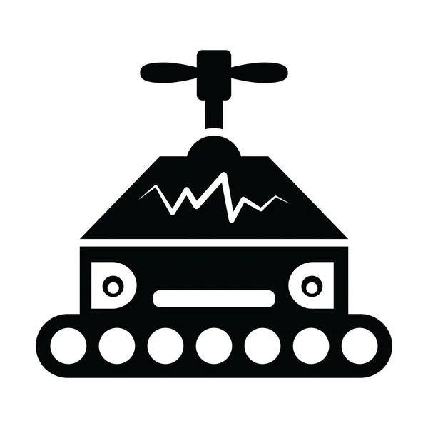 Robot Fabbrica Modificabile Solida Icona Umanoide — Vettoriale Stock