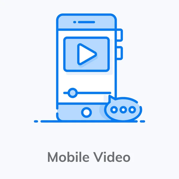 Play Taste Smartphone Zeigt Mobiles Video Symbol — Stockvektor