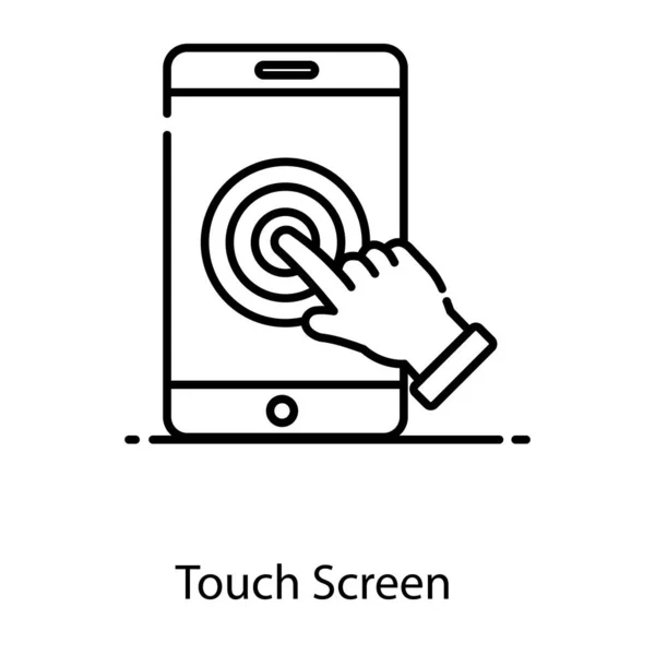 Концепция Указания Пальцами Плоский Стиль Иконки Сенсорного Экрана — стоковый вектор