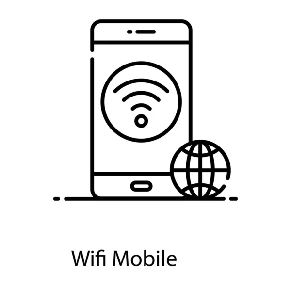 Wifi Signals Smartphone Concept Mobile Wifi Icon — Stock Vector