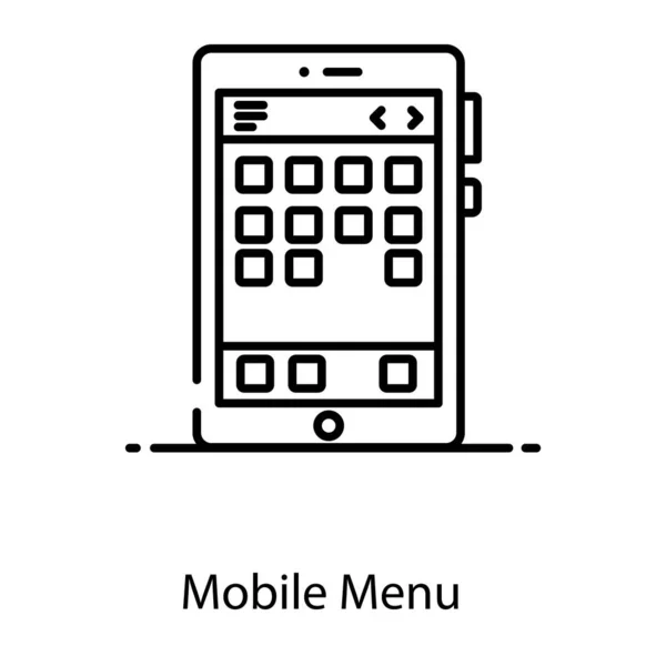 Иконка Современного Стиля Мобильного Меню Редактируемый Вектор — стоковый вектор