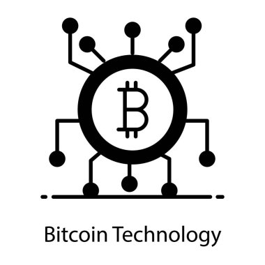 Kripto para birimi teknolojisinin simgesi, düz biçimli bitcoin 