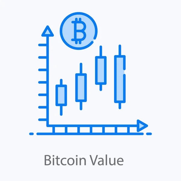 Bitcoin Wert Icon Design Editierbares Icon Trendigen Flachen Stil — Stockvektor