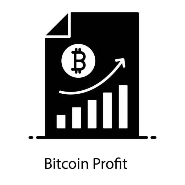 Representación Gráfica Documento Beneficio Bitcoin Estilo Plano — Archivo Imágenes Vectoriales