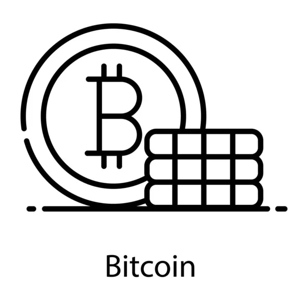 Ícone Design Bitcoin Moeda Digital Estilo Plano Editável —  Vetores de Stock