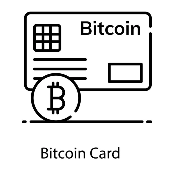 Bitcoin Cartão Vetor Estilo Blockchain Gateway Pagamento —  Vetores de Stock