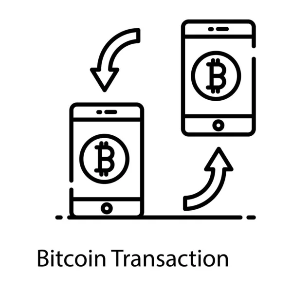 Icon Design Transação Bitcoin Editável Ico —  Vetores de Stock