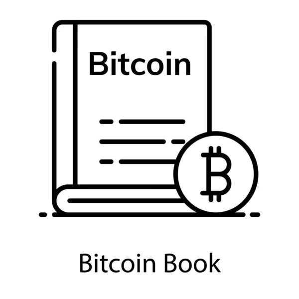 Conceito Educação Criptográfica Livro Bitcoin Estilo Plano Moderno —  Vetores de Stock