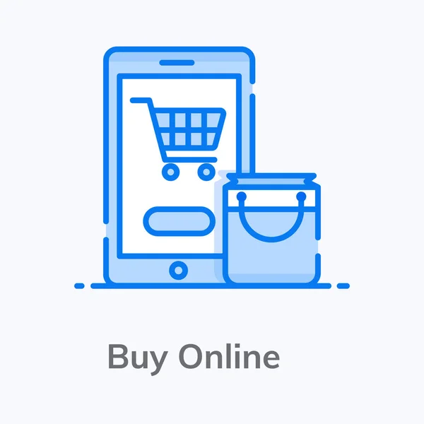Basic Buy Online Icon Flat Design Commerce Concept — Stock Vector