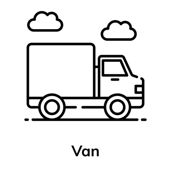 Cargo Van Deliver Goods Flat Icon — Stock Vector