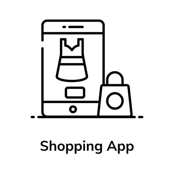 Shopping App Ikon Platt Design Handel Koncept — Stock vektor