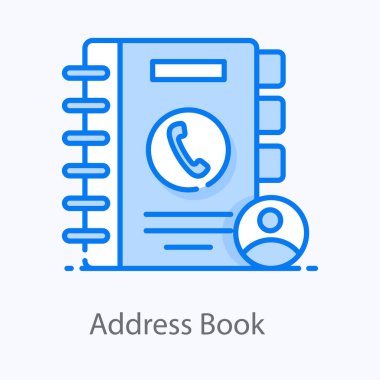 Adres defteri simgesi konseptini gösteren sarmal yazıcı alıcısı