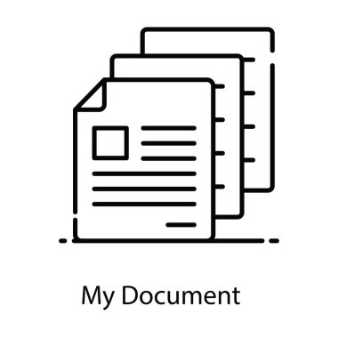 Belgelerimin vektör tasarımı, düzenlenebilir düz simge tasarımı 