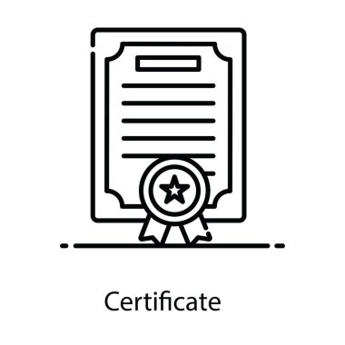 Başarı sertifikası simgesi, düz vektör tasarımı 