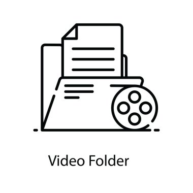 Düzenlenebilir düz biçimli video dizini simgesi, veri dizini