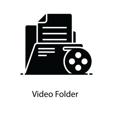 Düzenlenebilir düz biçimli video dizini simgesi, veri dizini