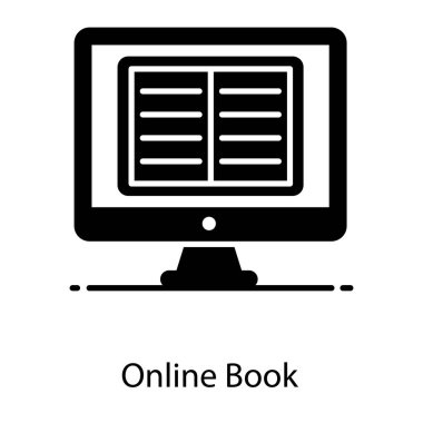 Bilgisayarın içindeki kitabın vektör tasarımı, çevrimiçi kitap vektörü 