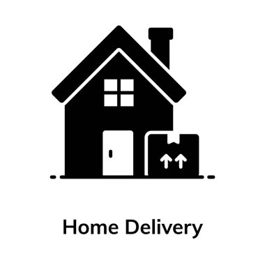 Ev teslimatı, düz simge modern düz stil 