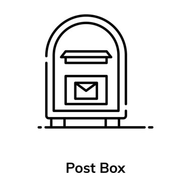Posta kutusunun bir simge tasarımı, posta kutusu modern düz stilde 