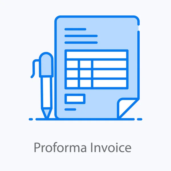 Conception Facture Pro Forma Reçu Dans Style Plat — Image vectorielle