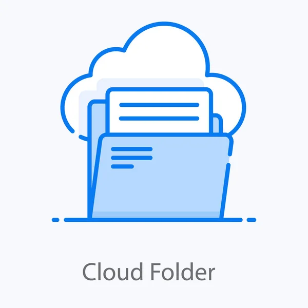 Конструкция Иконки Облачной Папки Облачные Вычисления — стоковый вектор