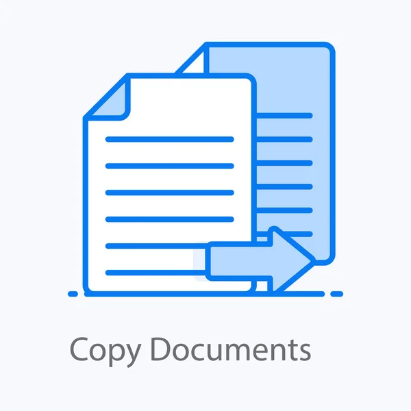 Flat Icon Design Copy Documents Duplicate Document — Stock Vector