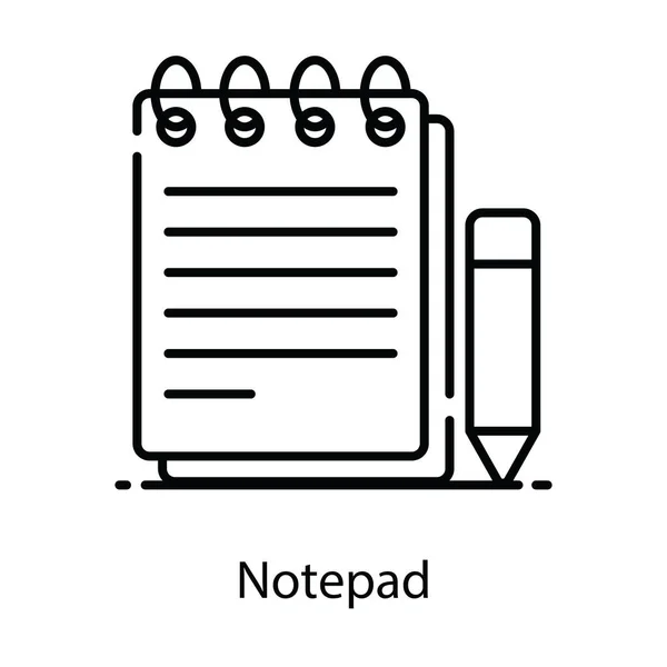 ノートパッドのトレンディフラットベクトル設計 パッドコンセプトの起草 — ストックベクタ