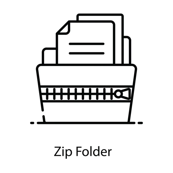 Vector Design Zip File Flat Icon Zip Folder — Stock Vector
