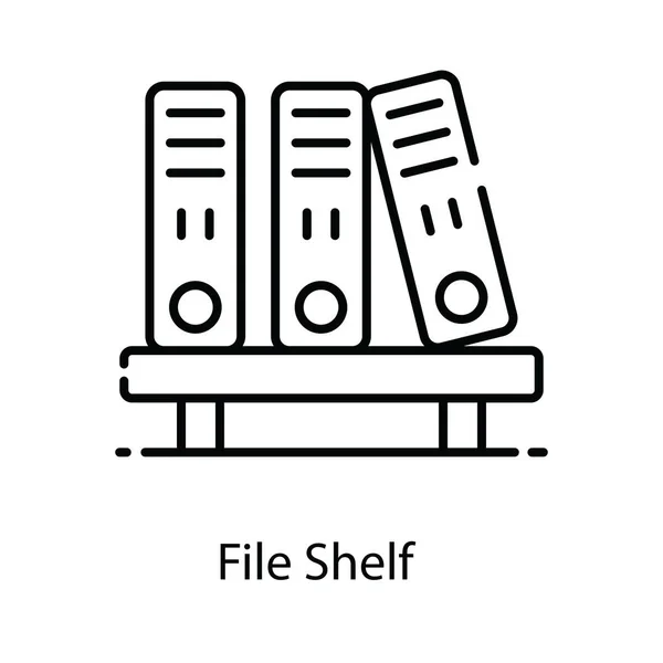 File Shelf Icon Trendy Flat Style Official Document — Stock Vector