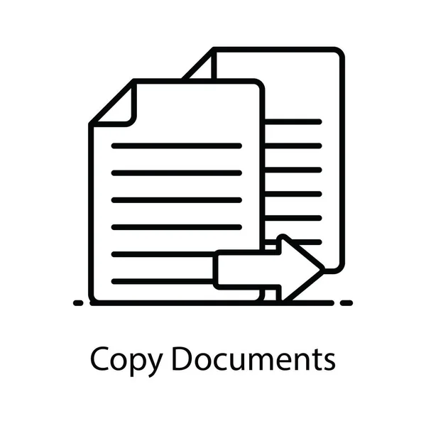 Flat Icon Design Copy Documents Duplicate Document — Stock Vector