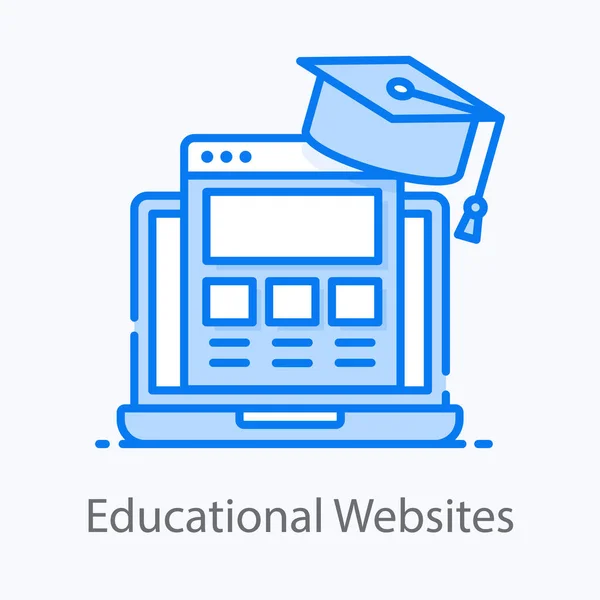 Internetowa Strona Edukacyjna Projektowanie Koncepcji Edukacji Zdalnej — Wektor stockowy