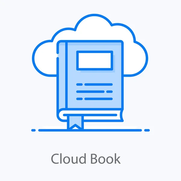 Хмарна Книга Сучасному Дизайні Хмарна Бібліотека — стоковий вектор