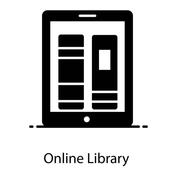 Progettazione Biblioteca Online Stile Moderno Piatto Libro Internet — Vettoriale Stock