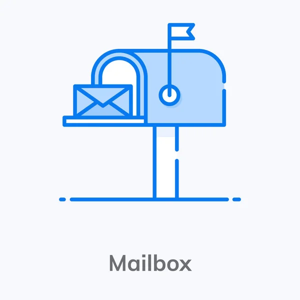 Box Which Mail Put Mailbox Editable Flat Style — Stock Vector