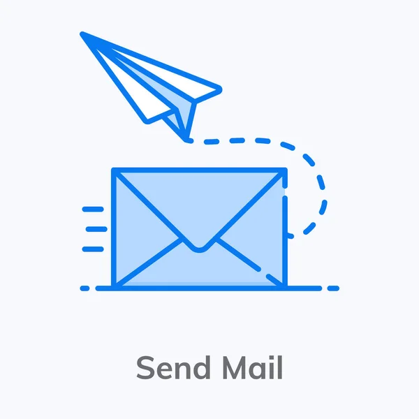 Оболочка Связана Бумажной Плоскостью Отправьте Электронную Почту Современном Плоском Стиле — стоковый вектор