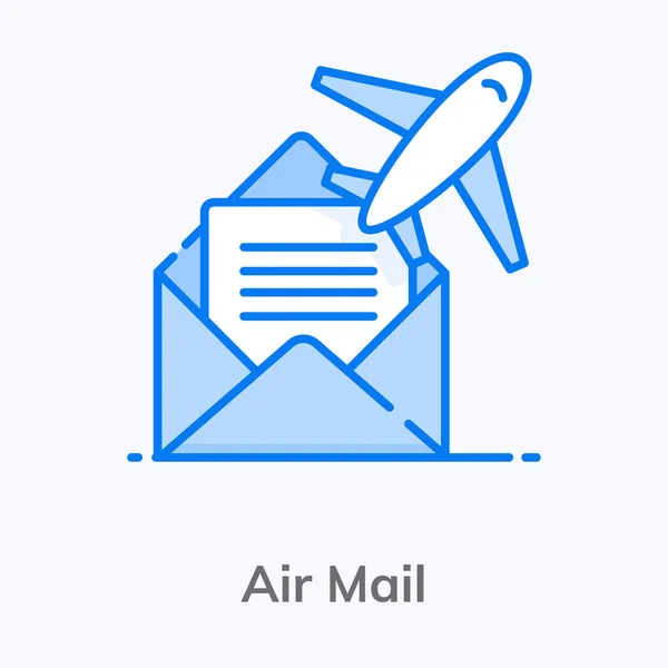 Αεροπλάνο Φάκελο Στυλ Έννοιας Αεροπορικού Ταχυδρομείου — Διανυσματικό Αρχείο