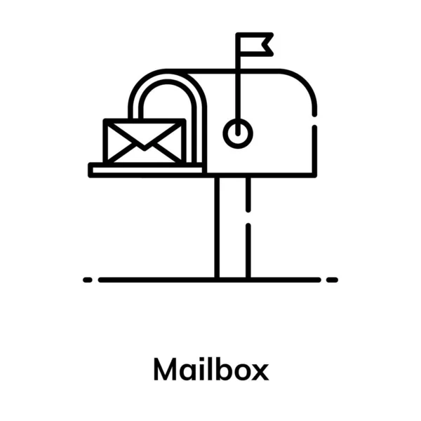 Basic Box Cui Viene Inserita Posta Mailbox Stile Flat Modificabile — Vettoriale Stock