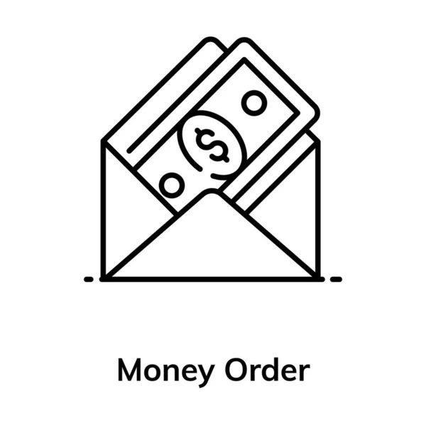 Basic Dollars Envelope Money Order Flat Style — Stock Vector