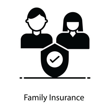 Kişilerle işaretleme, aile sigorta simgesi tasarımı 