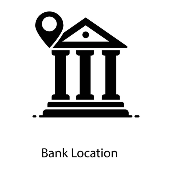 Bank Placering Placering Pointer Med Skatkammer Hus Vektor – Stock-vektor