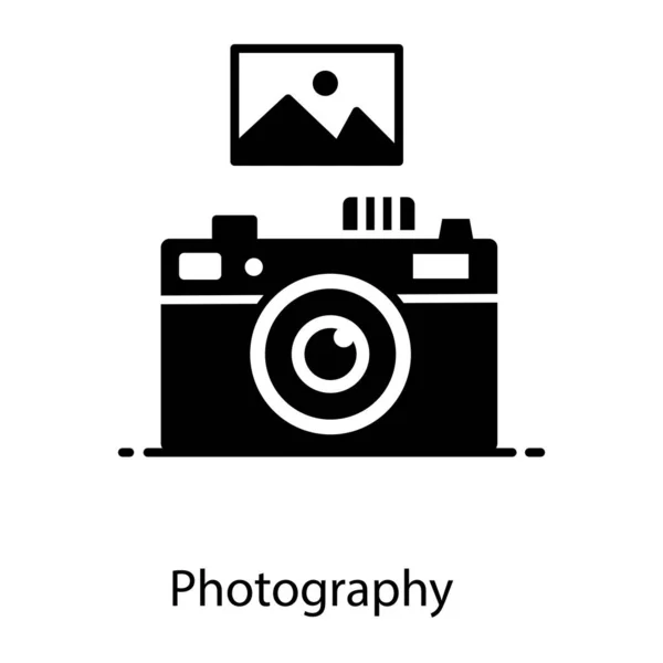 Cámara Icono Equipo Fotografía Estilo Plano — Vector de stock