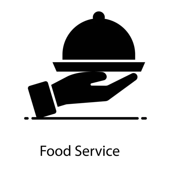 Cloche Ícone Serviço Alimentação Design Vetor Plano — Vetor de Stock