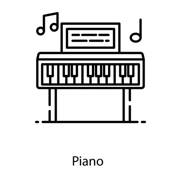 Значок Музыкальной Клавиатуры Плоском Дизайне Вектор Фортепиано — стоковый вектор