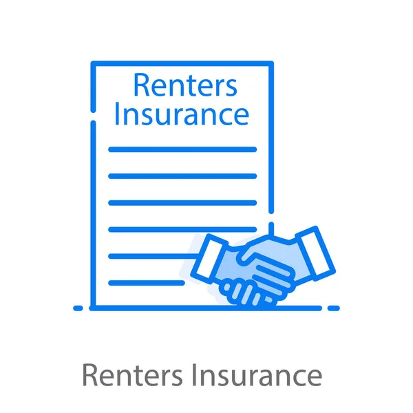 Renters Insurance Icon Design Handshake File Icon Design — Stock Vector