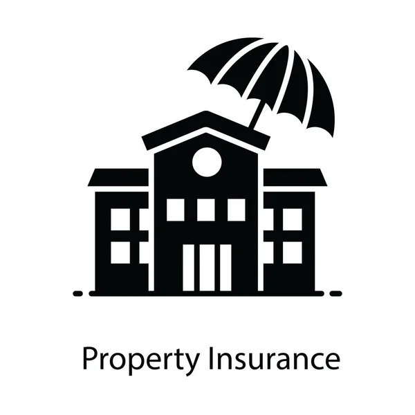 Assicurazione Immobiliare Vettore Piatto Copertura Abitativa — Vettoriale Stock