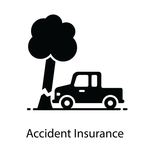 Design Accident Insurance Car Hitted Tree Vector — Stock Vector