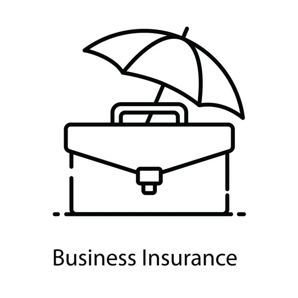 Business Insurance Icon Flat Style Εταιρική Ασφάλεια — Διανυσματικό Αρχείο