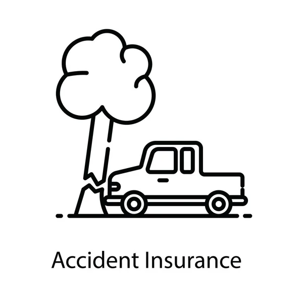 Design Accident Insurance Car Hitted Tree Vector — Stock Vector